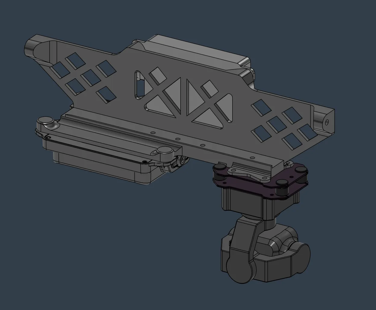 Underside of the mount with gimbal