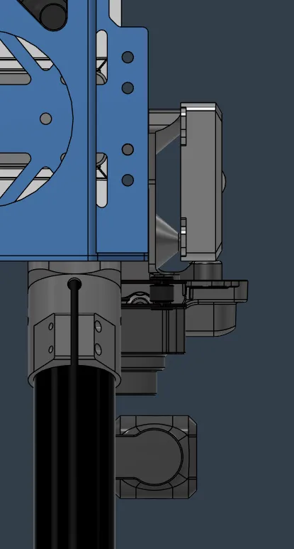 Side view of the mount on the airframe